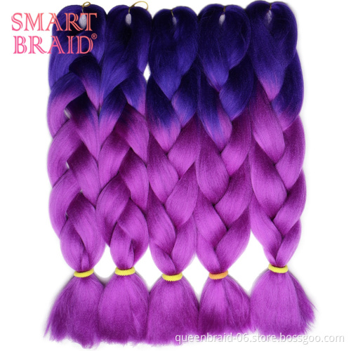 Ombre Braiding Hair Yaki Jumbo Braid Hair Extension Ombre Colors Low Temperature Synthetic Fiber Soft Healthy
